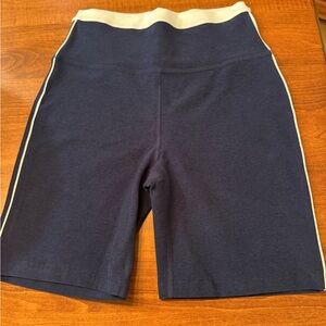 Beyond Yoga Navy Blue Spacedye Trophy Shorts - Size Medium